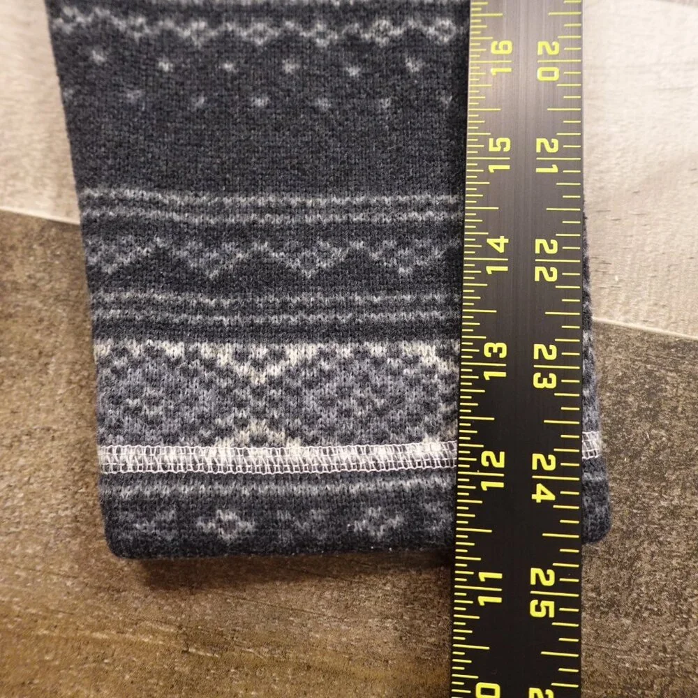 The North Face Fair Isle Pattern Fleece Pullover Men's Size Large Black‎ Gray